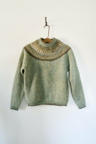 Test Vintage Fluffy Nordic Fair Isle Sweater