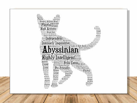 test Abyssinian Cat Lover Portrait for Mom & Dad, Personalized Memorial Gift