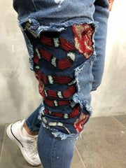 Red Snake Patch Blue Jeans