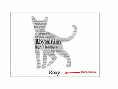 test Abyssinian Cat Lover Portrait for Mom & Dad, Personalized Memorial Gift