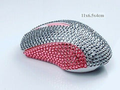 blingustyle Crystal Wireless Optical Mouse 2.4GHz PC Mouse Silver/Pink