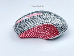 blingustyle Crystal Wireless Optical Mouse 2.4GHz PC Mouse Silver/Pink