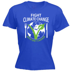 Fight Climate Change with Diet Change Womens Tshirt