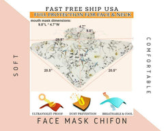 Free Ship USA | (2 Pack) Women Sun Mask Chiffon Neck Gaiter Sun Proof Colorful
