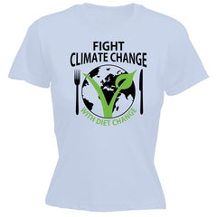 Fight Climate Change with Diet Change Womens Tshirt