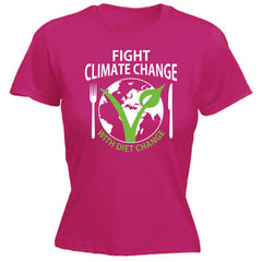 Fight Climate Change with Diet Change Womens Tshirt