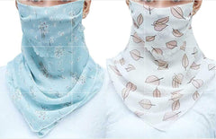 Free Ship USA | (2 Pack) Women Sun Mask Chiffon Neck Gaiter Sun Proof Colorful