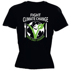 Fight Climate Change with Diet Change Womens Tshirt