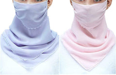 Free Ship USA | (2 Pack) Women Sun Mask Chiffon Neck Gaiter Sun Proof Colorful