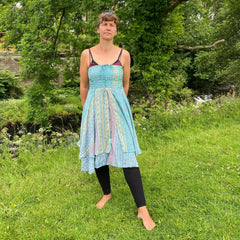 Recycled Silk Sari Dress/Skirt - Boho Hippie Festival Party Wedding Nomads Wales