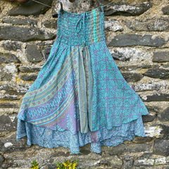 Recycled Silk Sari Dress/Skirt - Boho Hippie Festival Party Wedding Nomads Wales