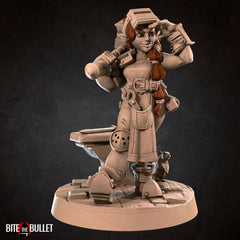 Helen the Halfling Blacksmith - Bite the Bullet - 32mm Fantasy D&D Miniature