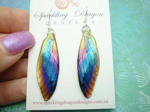 Test listing please don't buy Butterfly Wing Rainbow Earrings - Fairy