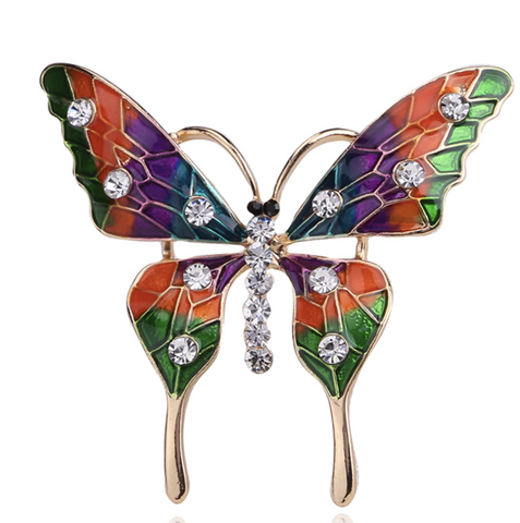 test Vintage Look Gold Plated Stunning Butterfly Brooch Suit Coat Broach Pin JJJ15