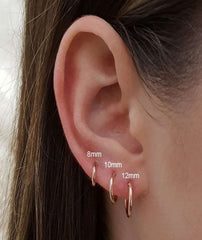 Sterling Silver Huggie Hoop