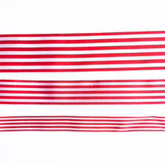 Red & White Stripe Ribbon - 3 Widths 9mm 16mm 25mm - Choose Length or Full Roll