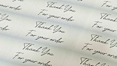 Test 325 x thank you for your order labels silver city matte labels stickers