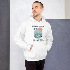 Adventure is calling and i must go hoodie premium unisex dragon d20 sunrise cute dnd hoodie gift for ttrpg gamers