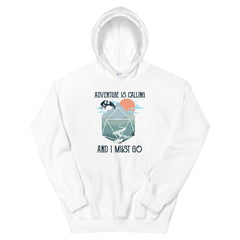 Adventure is calling and i must go hoodie premium unisex dragon d20 sunrise cute dnd hoodie gift for ttrpg gamers
