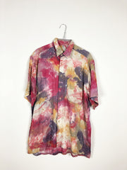 Vintage shirt, hemd (ml)  crazy pattern shirt  second hand clothes  retro  unisex  thrift  80s 90s (2001023s)