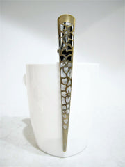 Dark silver bronze gold filigree flower alligator hair claw clip clamp