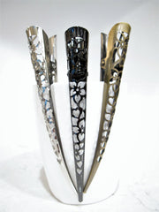 Dark silver bronze gold filigree flower alligator hair claw clip clamp