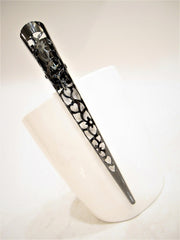 Dark silver bronze gold filigree flower alligator hair claw clip clamp