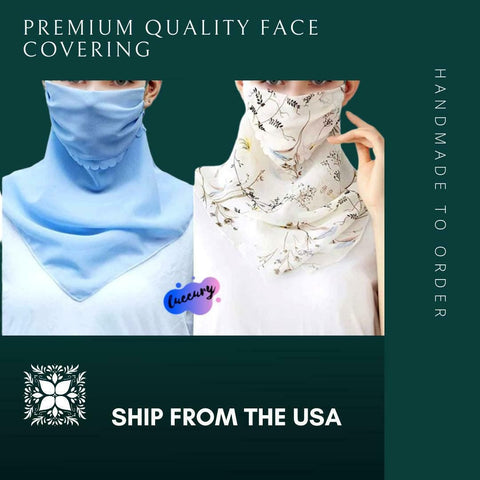 Free ship usa | (2 pack) women sun mask chiffon neck gaiter sun proof colorful