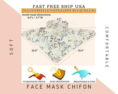 Free ship usa | (2 pack) women sun mask chiffon neck gaiter sun proof colorful