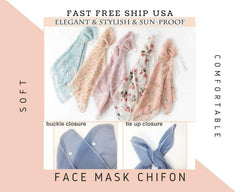 Free ship usa | (2 pack) women sun mask chiffon neck gaiter sun proof colorful