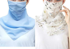Free ship usa | (2 pack) women sun mask chiffon neck gaiter sun proof colorful