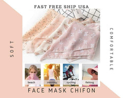 Free ship usa | (2 pack) women sun mask chiffon neck gaiter sun proof colorful