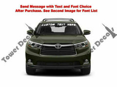 Test custom text windshield banner vinyl decal - fits toyota highlander