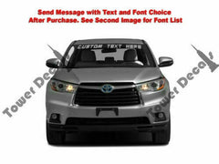 Test custom text windshield banner vinyl decal - fits toyota highlander