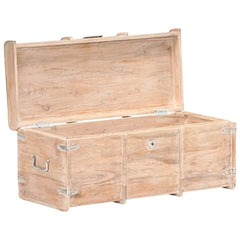 Vintage Storage Chest Rustic Trunk Blanket Box Cottage Wooden Coffee Table Antique Style Sofa End Table Solid Wood Farmhouse Furniture