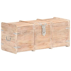 Vintage Storage Chest Rustic Trunk Blanket Box Cottage Wooden Coffee Table Antique Style Sofa End Table Solid Wood Farmhouse Furniture