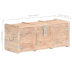 Vintage Storage Chest Rustic Trunk Blanket Box Cottage Wooden Coffee Table Antique Style Sofa End Table Solid Wood Farmhouse Furniture