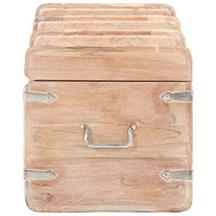 Vintage Storage Chest Rustic Trunk Blanket Box Cottage Wooden Coffee Table Antique Style Sofa End Table Solid Wood Farmhouse Furniture