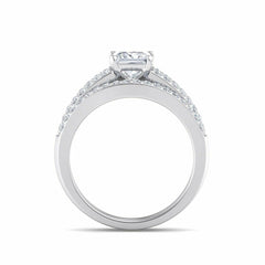 Test princess shape lab grown diamond with accent solid gold engagement ring