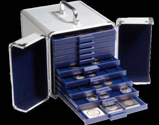 Valisette numismatique en aluminium cargo s 10, pour 10 médailliers smart