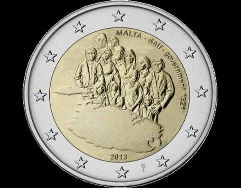 Malte 2 euro 2013 - 1921 gouvernement autonome (avec le différent)