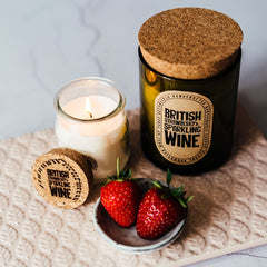Strawberry & Sparkling Wine - Soy Wax Candle - Wax Candle Soy - Wine Bottle Candle - Wine Glass Candle - Eco Wax Candle - UK Soy Candle Wax