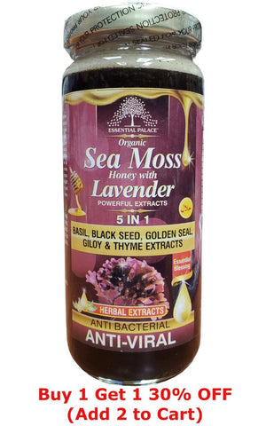 Essential Palace Sea Moss Honey With Lavender, 5 IN 1 Anti Bacterial 16 OZ