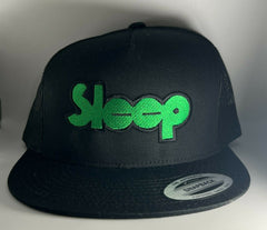 Sleep embroidered baseball hat cap