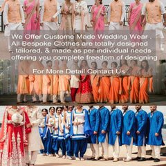 Man's blue jacquard wedding groom sherwani kurta pajama - gr504