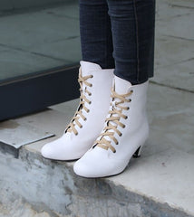 Bottines vintage blanches