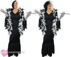 DELUXE CRUELLA COSTUME HALLOWEEN VILLAIN FANCY DRESS BOOK MOVIE CHARACTER