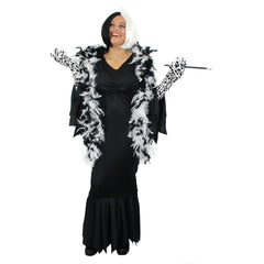 DELUXE CRUELLA COSTUME HALLOWEEN VILLAIN FANCY DRESS BOOK MOVIE CHARACTER