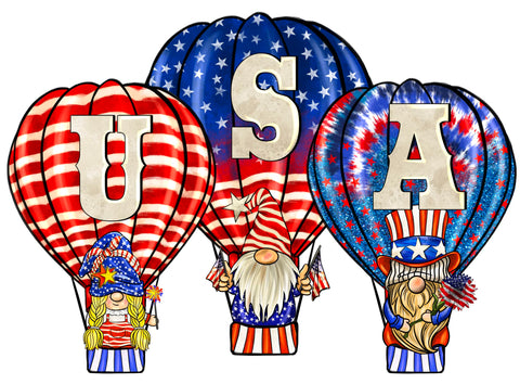Graphic Vinyl 4th of July USA Balloon Iron On Transfer - DIY