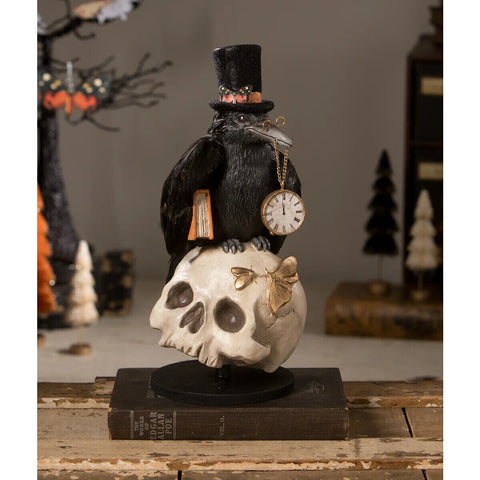 Bethany Lowe 2023 Halloween Midnight Crow on Skull TD2226 Free Ship April Ship